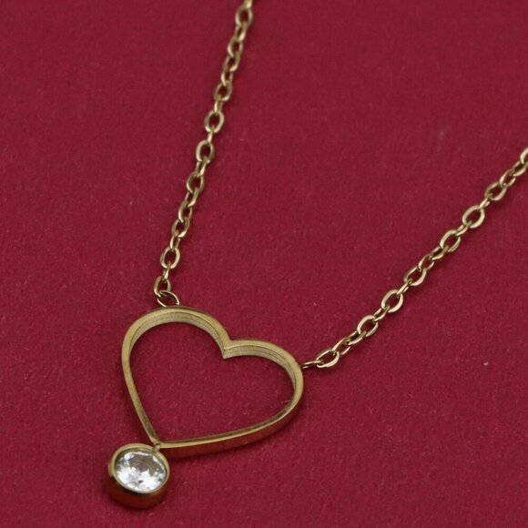 Delicate Yellow Heart Pendant Necklace with Adjustable Chain, XPNL0364 - Picture 1 of 13